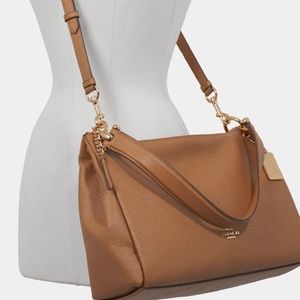 Like New Pebbled Tan Leather Coach Purse